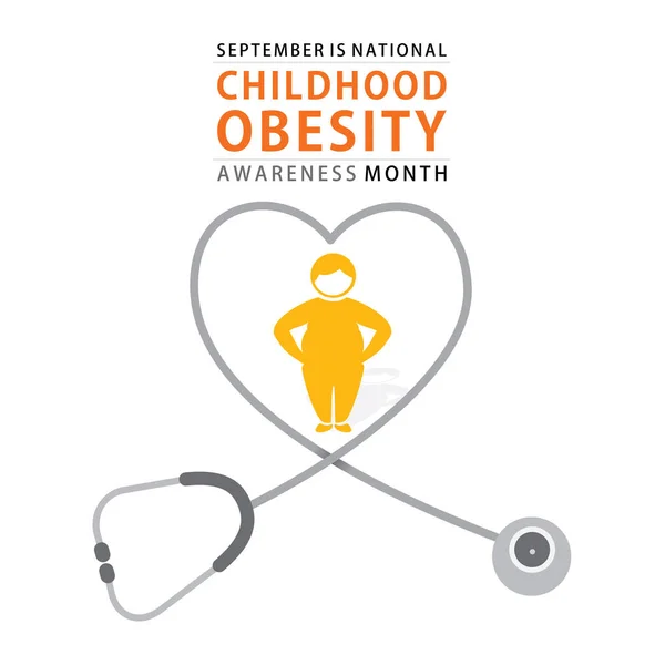 September National Childhood Obesity Awareness Month Poster Design — Stock vektor