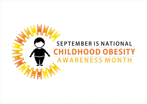 September National Childhood Obesity Awareness Month Poster Design — Stock vektor