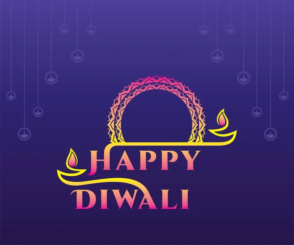 Happy Diwali Festival Světel Slaví Indii — Stockový vektor