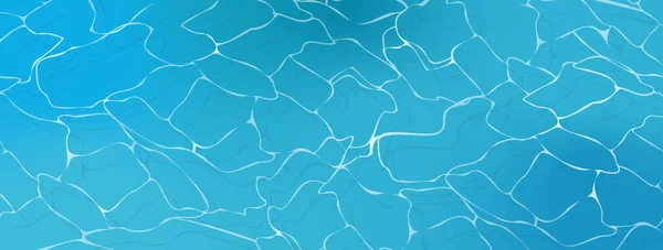 Blue Water surface background with sun reflection top view. Blue ripples. Water pool texture. Turquoise water in swimming pool with sun glare. Marine surface water background . Vector illustration. — Stockvector