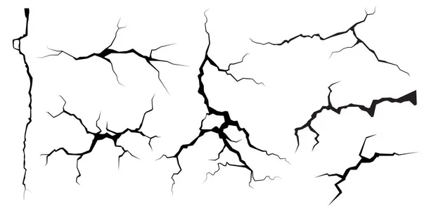 Fissures Surface Fissures Dans Sol Béton Les Fissures Vue Dessus — Image vectorielle