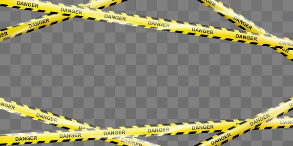 Realistic Crossing Caution Tape Warning Signs Construction Area Crime Scene — Stockvektor