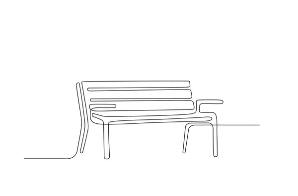 Bench Park Line Art Style Continuous One Line Minimalism Style — Stock vektor