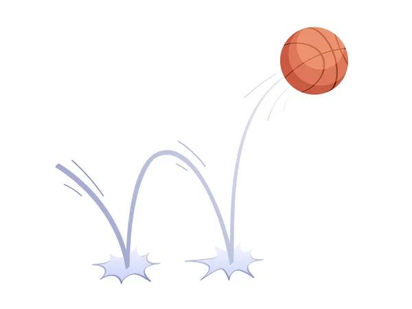 Bouncing Bascketball Game Ball Trajectory Jumps Ground Bascketball Accessories Bounce — ストックベクタ