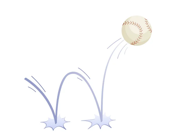 Bouncing Baseball Game Ball Trajectory Jumps Ground Bascketball Accessories Bounce — Archivo Imágenes Vectoriales