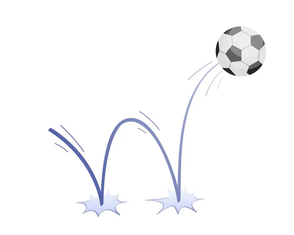 Bouncing Football Game Ball Trajectory Jumps Ground Soccer Accessories Bounce — Archivo Imágenes Vectoriales
