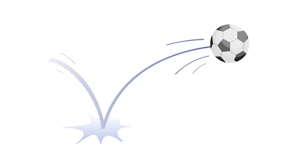 Прыжки Футбольный Мяч Траекторией Прыжки Землю Футбольные Аксессуары Бросок Мяча — стоковый вектор