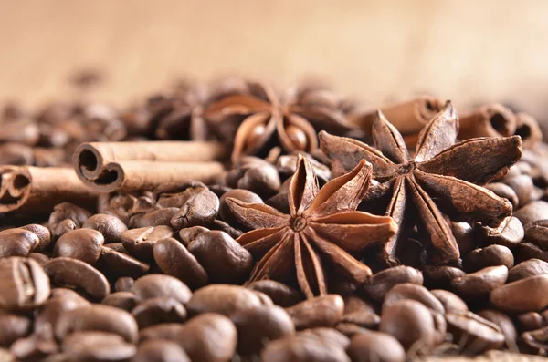 Café, chocolate e especiarias — Fotografia de Stock