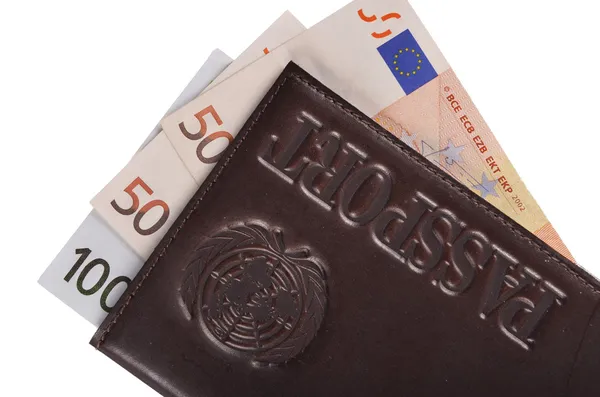 Money and passport — Stock Photo, Image