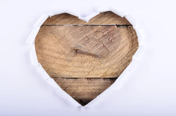 Dřevěné srdce — Stock fotografie
