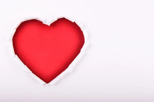 Czerwone serce na białym tle — Zdjęcie stockowe