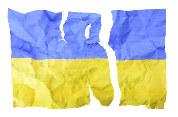 Torn Ukrainian flag — Stock Photo, Image