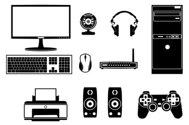 bilgisayar parçaları set vektör