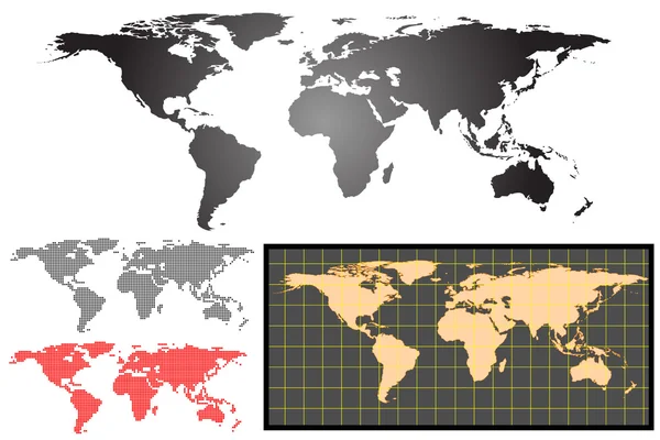 Векторный набор карт Земли — стоковый вектор