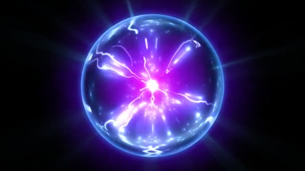 Boule plasma aux couleurs bleu et violet bouclée. HD 1080 .