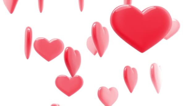 Beautiful Glossy Hearts em animação em loop. HD 1080 . — Vídeo de Stock
