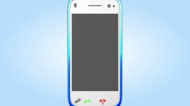 mavi ekran hareketli kamera açma smartphone. Alfa maskesi dahil ekran ve telefon için.