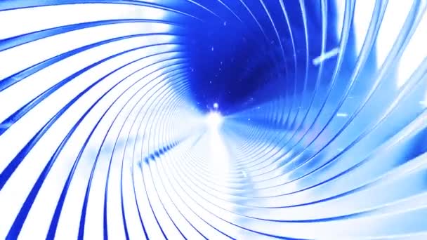 Let v tunelu, vyrobené z kovových spirála, snadno se smyčky, motion blur, hd 1080p — Stock video