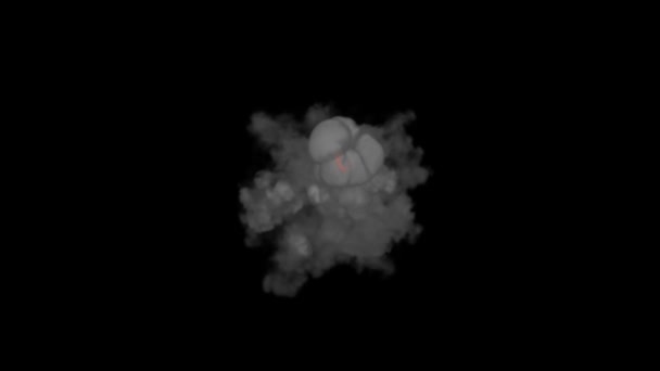 Grosse explosion sur le noir. Vue de dessus. Masque alpha. HD 1080 .