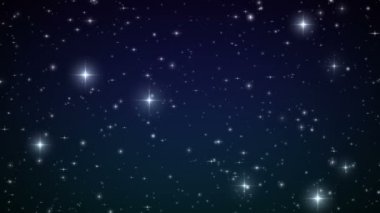 Gökyüzünde yıldızlar. ilmekledi animasyon. pırıltı fişekleri ile güzel bir gece. HD 1080.