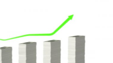 grafik kağıt para barlar. ilmekledi animasyon. Alfa maskesi. HD 1080.