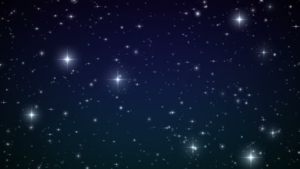 Estrellas en el cielo. Animación en bucle. Hermosa noche con destellos centelleantes. HD 1080 . — Vídeo de stock