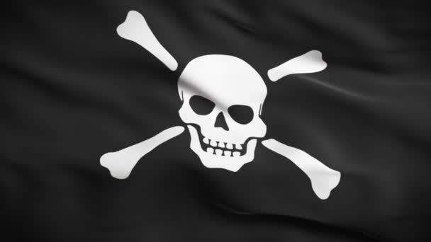 Jolly roger flaga hd. zapętlony — Wideo stockowe