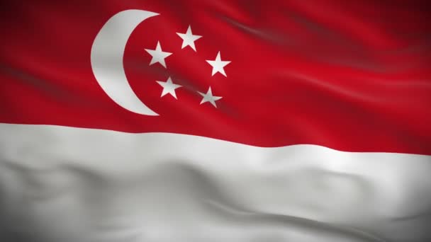 Bandera de Singapore — Vídeos de Stock