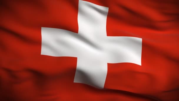 Bandera de Suiza — Vídeos de Stock