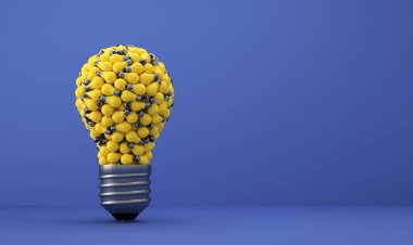 arka planda eski klasik ampul - 3B İllüstrasyon
