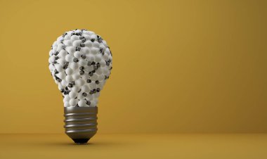 arka planda eski klasik ampul - 3B İllüstrasyon