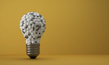 arka planda eski klasik ampul - 3B İllüstrasyon