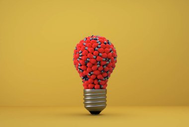 arka planda eski klasik ampul - 3B İllüstrasyon