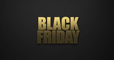 Siyah Cuma metni olarak satılan sembol - 3D İllüstrasyon