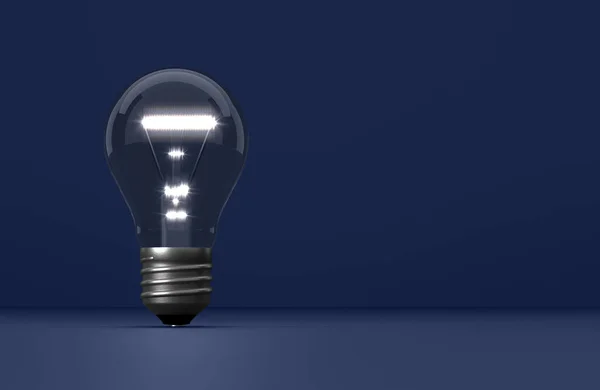 背景に光る電球 3Dイラスト — ストック写真
