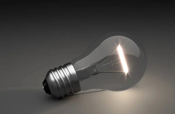背景に光る電球 3Dイラスト — ストック写真