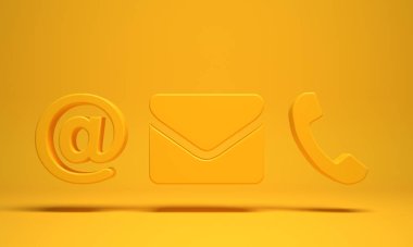 İletişimin bir parçası olarak iletişim simgesi - 3B İllüstrasyon