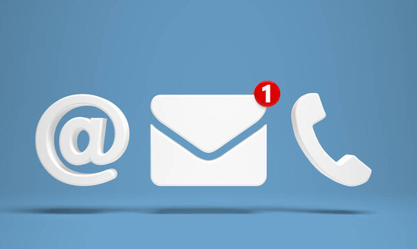 contact icon symbol as a part of communication - 3D Illustration