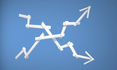 arkaplandaki simge simgesi olarak soyut ok - 3B İllüstrasyon