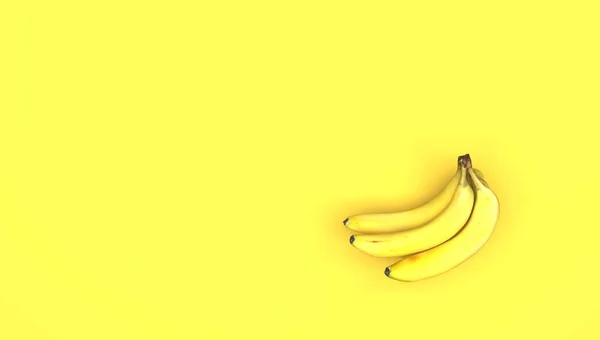 Bando Amarelo Bananas Frente Fundo Ilustração — Fotografia de Stock