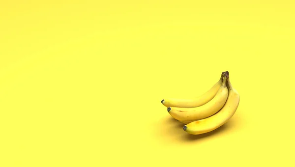 Yellow Bunch Bananas Front Background Illustration — Stock Photo, Image