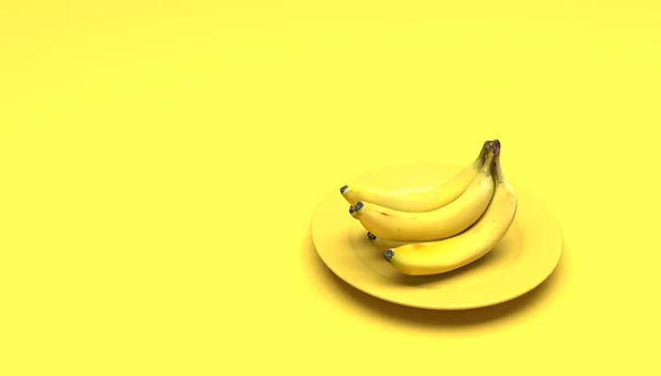 Yellow Bunch Bananas Front Background Illustration — Foto Stock