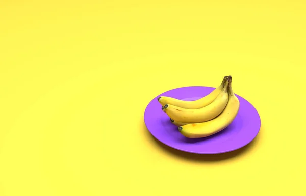 Yellow Bunch Bananas Front Background Illustration — Stok fotoğraf