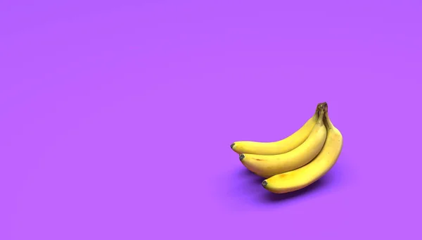 Yellow Bunch Bananas Front Background Illustration — Fotografia de Stock