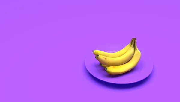 Yellow Bunch Bananas Front Background Illustration — Fotografia de Stock