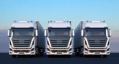 white truck for logistics company - 3D Illustration