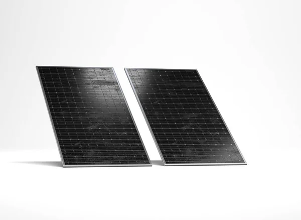 Сонячна Енергетична Панель Перед Фоном Illustratio — стокове фото