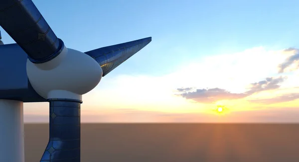 Açık Suda Rüzgar Enerjisi Türbini Görüntü — Stok fotoğraf