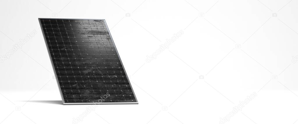 solar energy panel in in front of background - 3D Illustratio