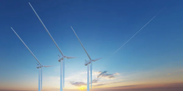Açık Arazide Rüzgar Enerjisi Türbini Görüntü — Stok fotoğraf